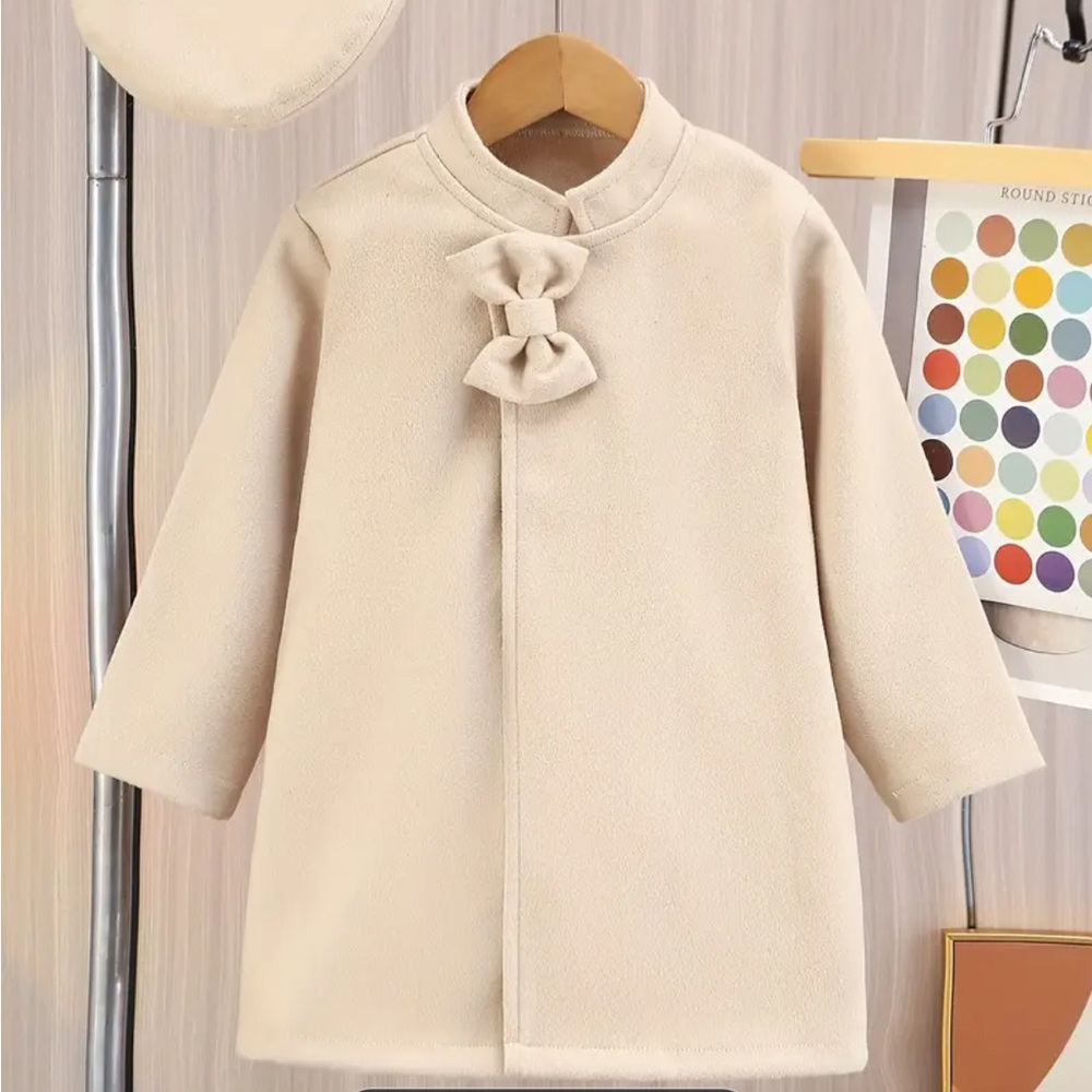 Girls Cute Elegant Coats, Band Collar Thick Warm